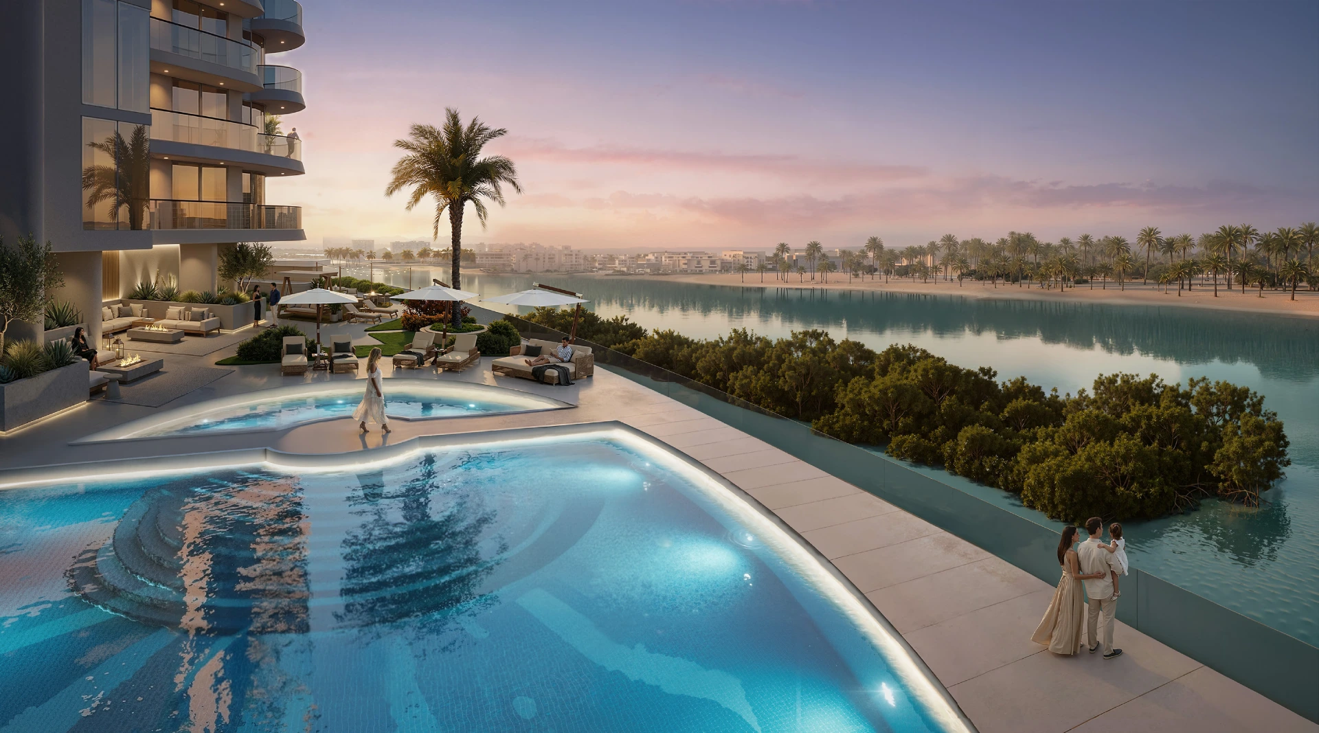 Radisson Residences Abu Dhabi pool sunset waterfront